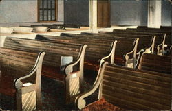 Interior Friends Meeting House Showing Whittier's Pew Amesbury, MA Postcard Postcard