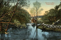 Powwow River Amesbury, MA Postcard Postcard