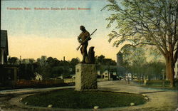 Buckminster Square and Soldiers Monument Framingham, MA Postcard Postcard