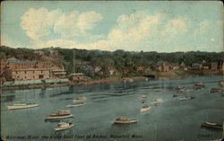 Merrimac River - Motor Boat Fleet at Anchor Postcard