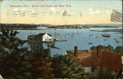 Yacht Club House and River Postcard