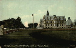 The High School from the Athletic Field Fairhaven, MA Postcard Postcard