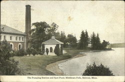 Pumping Station and Spot Pond, Middlesex Fells Melrose, MA Postcard Postcard