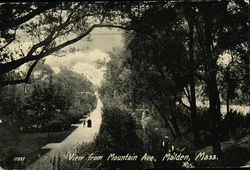 View from Mountain Ave Malden, MA Postcard Postcard