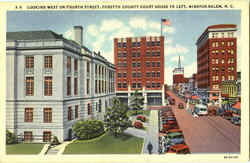 Looking West On Fourth Street Postcard