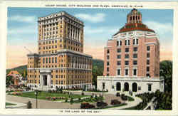 Court House City Building And Plaza Postcard