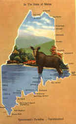 In The State Of Maine Maps Postcard Postcard