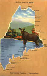 In The State Of Maine Maps Postcard Postcard