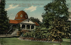 Pavilion and Flower Beds, Pine Grove Park Postcard