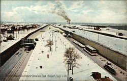 General View of Government Canal and Lock Pumped Empty in Winter Postcard