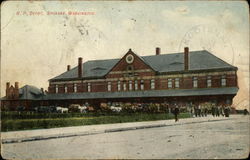 N. P. Depot Spokane, WA Postcard Postcard