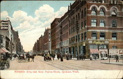 Riverside Ave., East From Peyton Block Spokane, WA Postcard Postcard