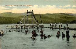 Bathing at Liberty Lake Postcard