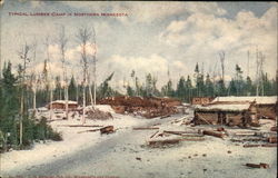 Typical Lumber Camp in Northern Minnesota Postcard