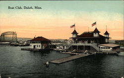 Water View of Boat Club Postcard