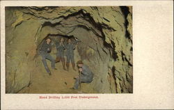 Hand Drilling 2,000 Feet Underground Postcard