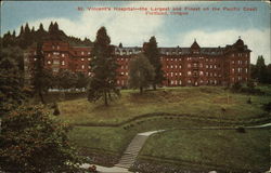 St. Vincent's Hospital - the Largest and Finest on the Pacific Coast Portland, OR Postcard Postcard