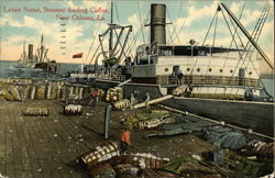 Levee Scene, Steamer Loading Coffee New Orleans, LA Postcard Postcard