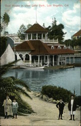 Boat House in West Lake Park Los Angeles, CA Postcard Postcard