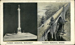 Hudson Memorial Monument; Hudson Memorial Bridge Postcard