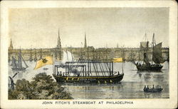 John Fitch's Steamboat Philadelphia, PA Postcard Postcard