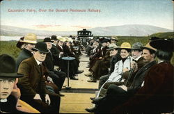 Excursion Party, Over the Seward Peninsula Railway Trains, Railroad Postcard Postcard