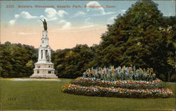 Soldiers Monument, Seaside Park Bridgeport, CT Postcard Postcard