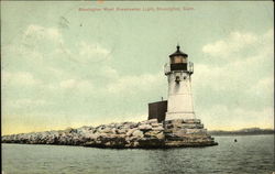 Stonington West Breakwater Light Connecticut Postcard Postcard