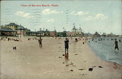 People on the Beach Revere Beach, MA Postcard Postcard