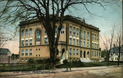 Street View of High School Postcard