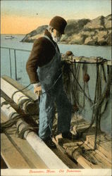 Old Fisherman Postcard