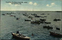 Watching the Races from the Water Old Orchard Beach, ME Postcard Postcard