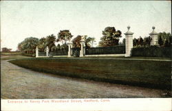 Entrance to Keney Park Woodland Street Hartford, CT Postcard Postcard