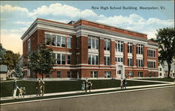 New High School Building Postcard