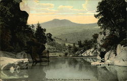 Bridge, Camels Hump in Distance, Bolton Falls Postcard