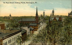 St. Paul Street, Looking North Burlington, VT Postcard Postcard