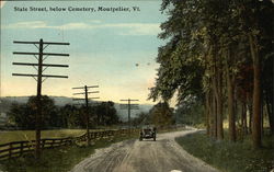 State Street, below Cemetery Montpelier, VT Postcard Postcard