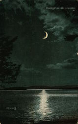 Moonlight on Lake Champlain New York Postcard Postcard