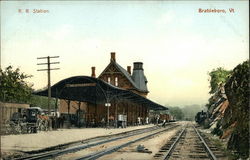 R. R. Station Brattleboro, VT Postcard Postcard