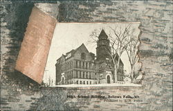 High School Building Bellows Falls, VT Postcard Postcard