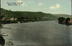 View of Conn. River at Bellows Falls, Vt Vermont Postcard Postcard