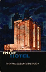 Rice Hotel Houston, TX Postcard Postcard