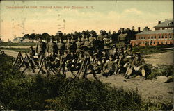 Detachment at Rest, Stacked Arms, Fort Slocum New Rochelle, NY Postcard Postcard