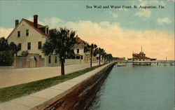 Sea Wall and Water Front Postcard