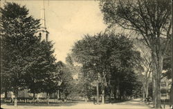 Great Plain Avenue & Baptist Church Needham, MA Postcard Postcard