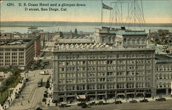 U.S. Grant Hotel and D Street Postcard