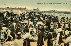 Bathing Scene at Coney Island Postcard