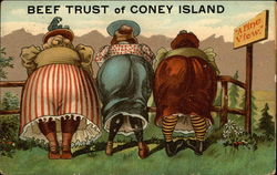 Beef Trust of Coney Island New York Postcard Postcard