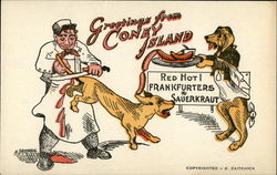 Red Hot Frankfurters & Sauerkraut Postcard