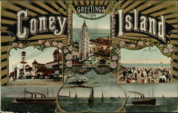 Greetings from Coney Island New York, NY Postcard Postcard